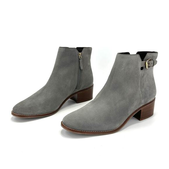 Cole Haan Haidyn Women Gray Ankle Boot Size 11B Suede Block Heel Cushioned New - Picture 1 of 14